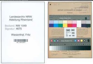 Entnazifizierung Fritz Wiesenthal , geb. 30.07.1901 (Lehrer)