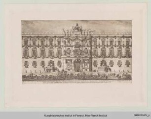 Dekoration der Nordfassade des Palazzo Venezia in Rom anlässlich der Thronerhebung Klemens XIII. 1758 (Faksimile)