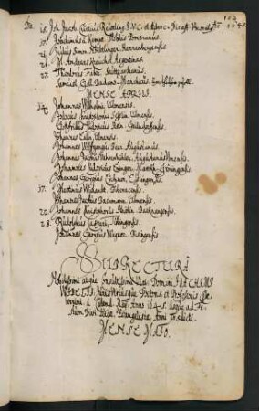 Sommerhalbjahr 1645. Rektorat Joachim Wibel