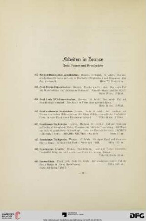 Arbeiten in Bronze, Silber (Nr. 402-431)