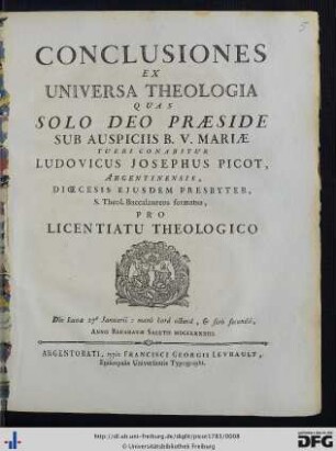 Conclusiones Ex Universa Theologia