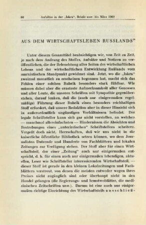 Aus Dem Wirtschaftsleben Russlands