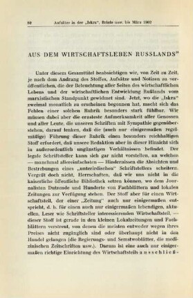 Aus Dem Wirtschaftsleben Russlands