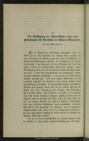 VII. Die Befestigung der Werra/Weser-Linie von Hedemünden bis Bursfelde im früheren Mittelalter