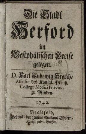 Die Stadt Herford im Westphälischen Creise gelegen