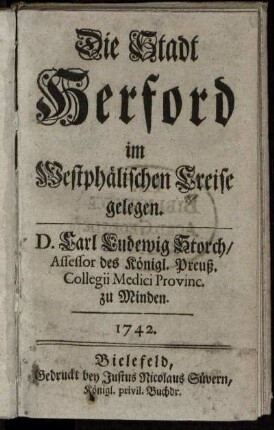 Die Stadt Herford im Westphälischen Creise gelegen