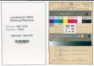 Entnazifizierung Heinrich Altwicker , geb. 21.06.1886 (Steiger)
