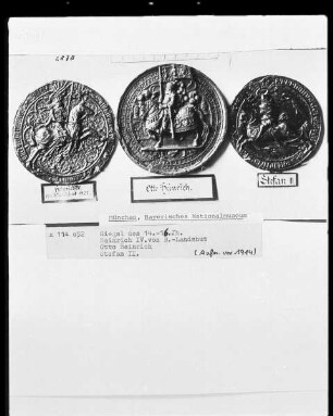 Siegel Heinrich IV. von Bayern-Landshut, Otto Heinrich, Stefan II.