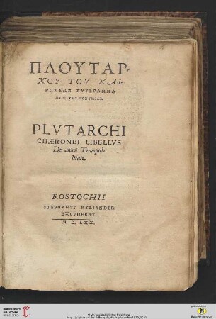 PLVTAR/CHU TU CHAI/RŌNEŌS SYNGRAMMA PERI TĒS EUTHYMIAS