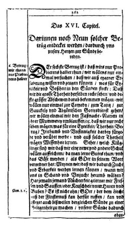Das XVI. Capitel. Darinnen noch Neun solcher Betrüg entdecket werden, dardurch uns unsere Hertzen zur Sünde bereden.