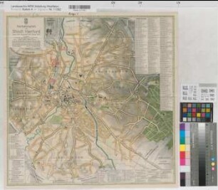 Herford (Herford) Verkehrsplan mit Einzeichnung des Fluglandeplatzes (1912) 1923 1 : 12 500 52 x 53 Druck: C. Brockmann, Bielefeld Oberpräsidium Münster Nr. 4334