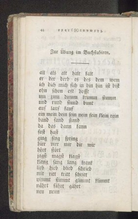 Zur Übung im Buchstabiren.