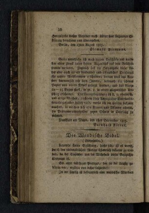 Die Wendische Bibel.