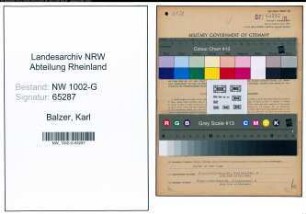 Entnazifizierung Karl Balzer, geb. 27.03.1896 (Sattler)