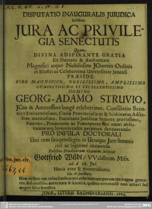 Disputatio inauguralis juridica exhibens jura ac privilegia senectutis