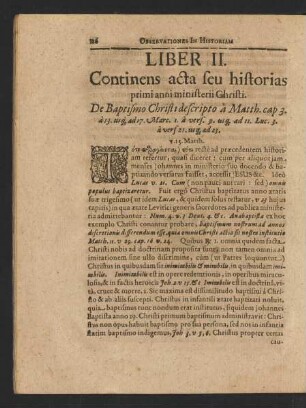 Liber II. Continens acta seu historias primi anni ministerii Christi