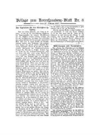Mitteilungen und Nachrichten : Beilage zum Korrespondenz-Blatt Nr. 8