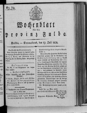 Nr. 29, Ausgabe vom 19. Juli 1828