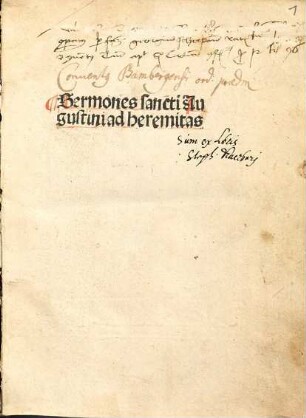 Sermones sancti Augustini ad heremitas