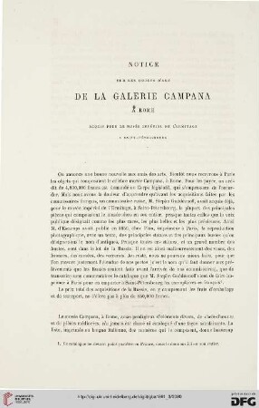 11: Notice sur les objets d'art de la Galerie Campana à Rome