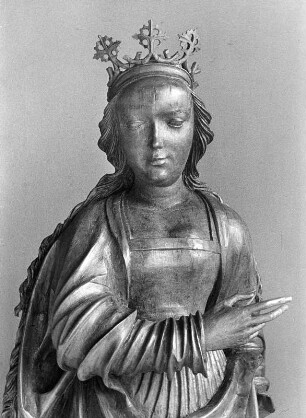 Die Heilige Margareta : Die Heilige Margareta. Holz, gschnitzt (um 1501/1515). Hüftstück. Obervellach, Pfarrkirche Sankt Martin, Chor
