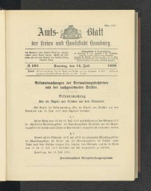 No. 165, 14. Juli 1918