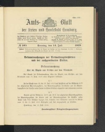 No. 165, 14. Juli 1918