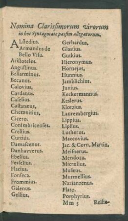 Nomina Clarissimorum virorum in hoc Syntagmate passim allegatorum.