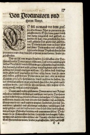 Von Procuratorn und ihrem Ampt.