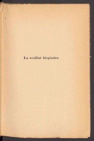La realitat hispànica