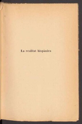La realitat hispànica
