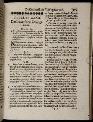 Titulus XXXII. De Conversione Coniugatorum