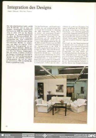 Integration des Designs : Intensivierung + Design