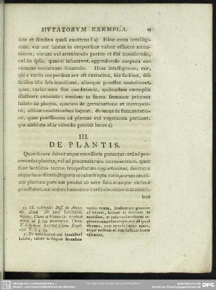 III. De Plantis