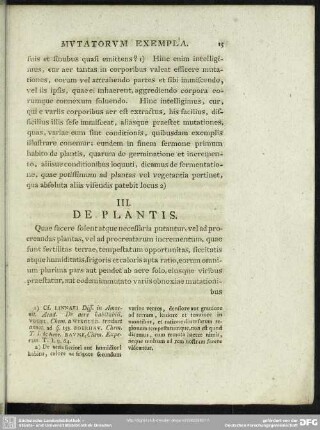 III. De Plantis