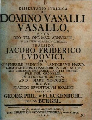 Dissertatio ivridica de domino vasalli vasallo