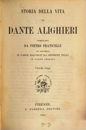 Storia della vita di Dante Alighieri