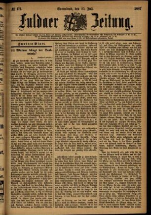 Ausgabe vom Samstag, den 30. Juli 1887.