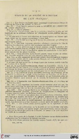 Status de la Société de l'histoire de l'art français