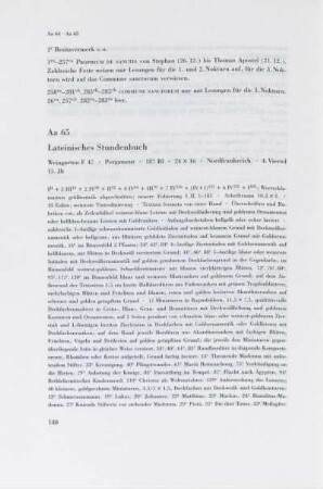 Aa 65. Lateinisches Stundenbuch
