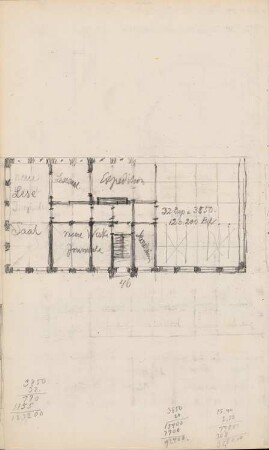 Universitätsbibliothek, Greifswald: Grundriss (aus: Skizzenalbum 3)