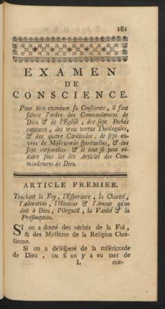 Examen De Conscience