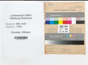 Entnazifizierung Wilhelm Knuebel , geb. 24.05.1899 (Zollbeamter)