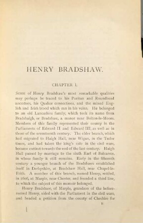 A memoir of Henry Bradshaw, fellow of King's College, Cambridge and university librarian