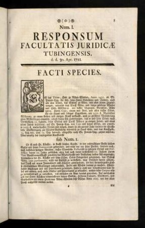 1-22, Num. I. Facultatis Juridicae Tubingensis