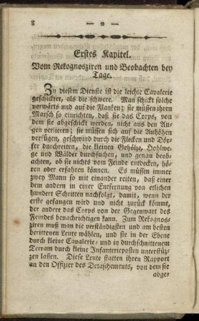 Erstes Kapitel. Vom Rekognosziren und Beobachten bey Tage.