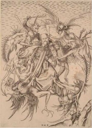 Der heilige Antonius von Dämonen gepeinigt