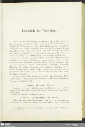 Uebersicht des Thierreichs