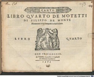LIBRO QVARTO DE MOTETTI