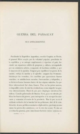 Guerra del Paraquay : Sus antecedentes